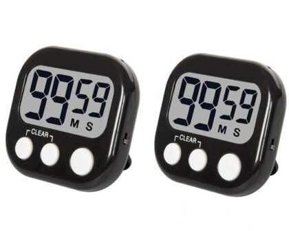 Big LCD Digital Kitchen Timer - Loud Alarm, Memory Function, Count Up/Down - for Cooking, Homework, Exercise & Games