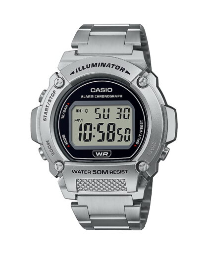 Casio Men's Digital LCD Stainless Steel Band Wristwatch W219HD-1AV