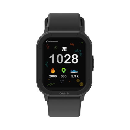 Cubitt Jr Smart Watch Fitness Tracker for Kids and Teens, Waterproof Black