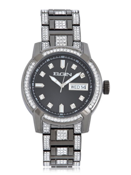 Elgin Adult Mens Analog Alloy Gunmetal 52mm Wristwatch, FG180021