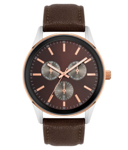George Mens Casual Brown Watch with Traditional Strap