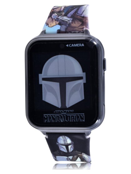 Star Wars "Mandalorian" Unisex Child Interactive Smart Watch Silicone Strap 40mm Grey (MNL4137WMC)