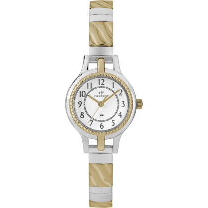 Viewpoint by Timex Women's Two-Tone/White 24mm Fashion Watch, Expansion Band