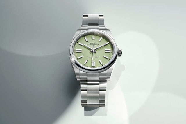 Unworn 2025, Rolex Oyster Perpetual, Oystersteel 41mm, Pistachio-green dial, Domed Oyster, Ref# 134300-0006, box and papers 1:1 - Image 4