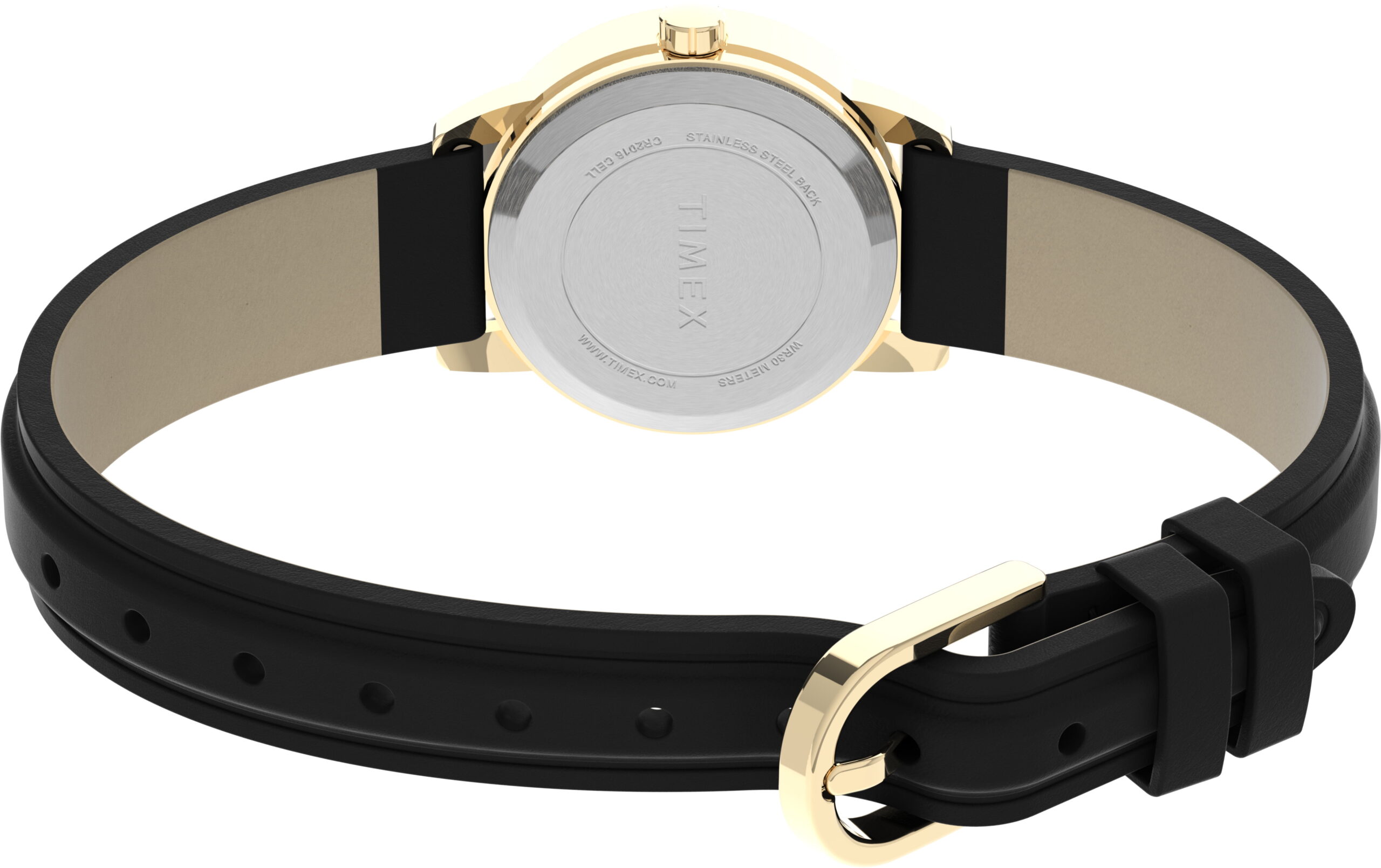 Timex Ladies' Dress Black Leather Strap - Image 2